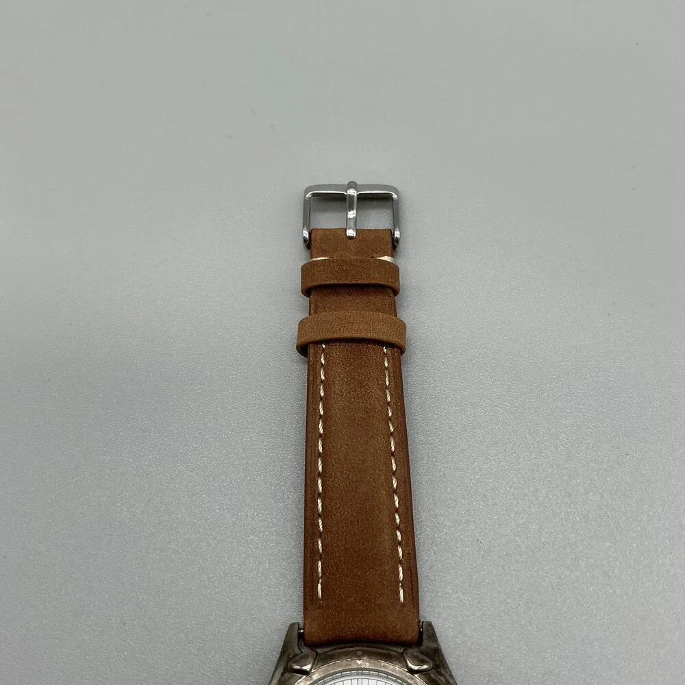 Vtg Wenger Lennox SAK Design Men Watch 36mm Date Leather Date Swiss New Battery